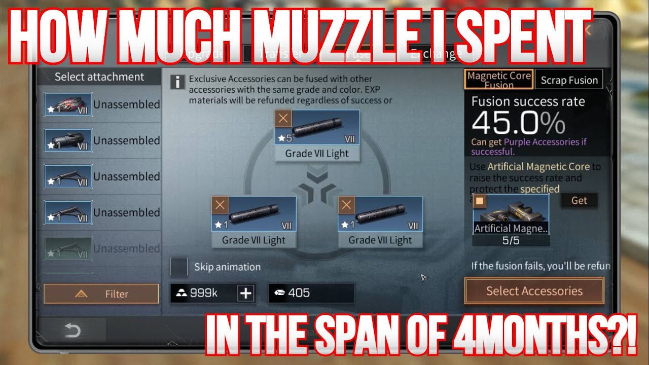 LifeAfter - How much muzzle i spent?