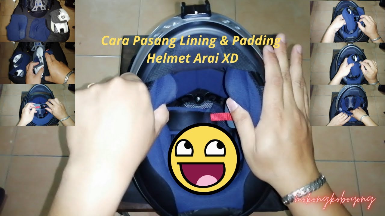 Cara Pasang Padding Helmet Arai | Cara Pasang Lining Helmet Arai | Helmet Arai XD #serianmotovloger