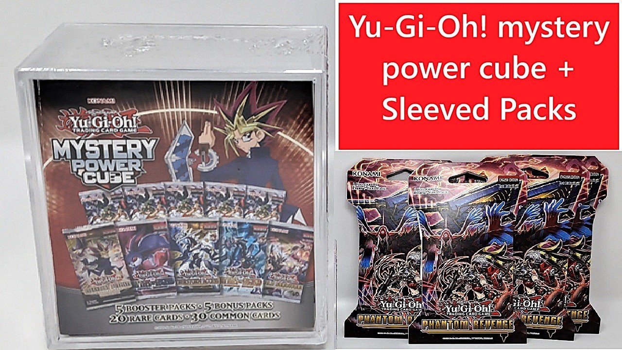 Yu-Gi-Oh! tcg Mystery Power Cube + 4 Phantom Revenge Sleeved Booster Packs opened yugioh