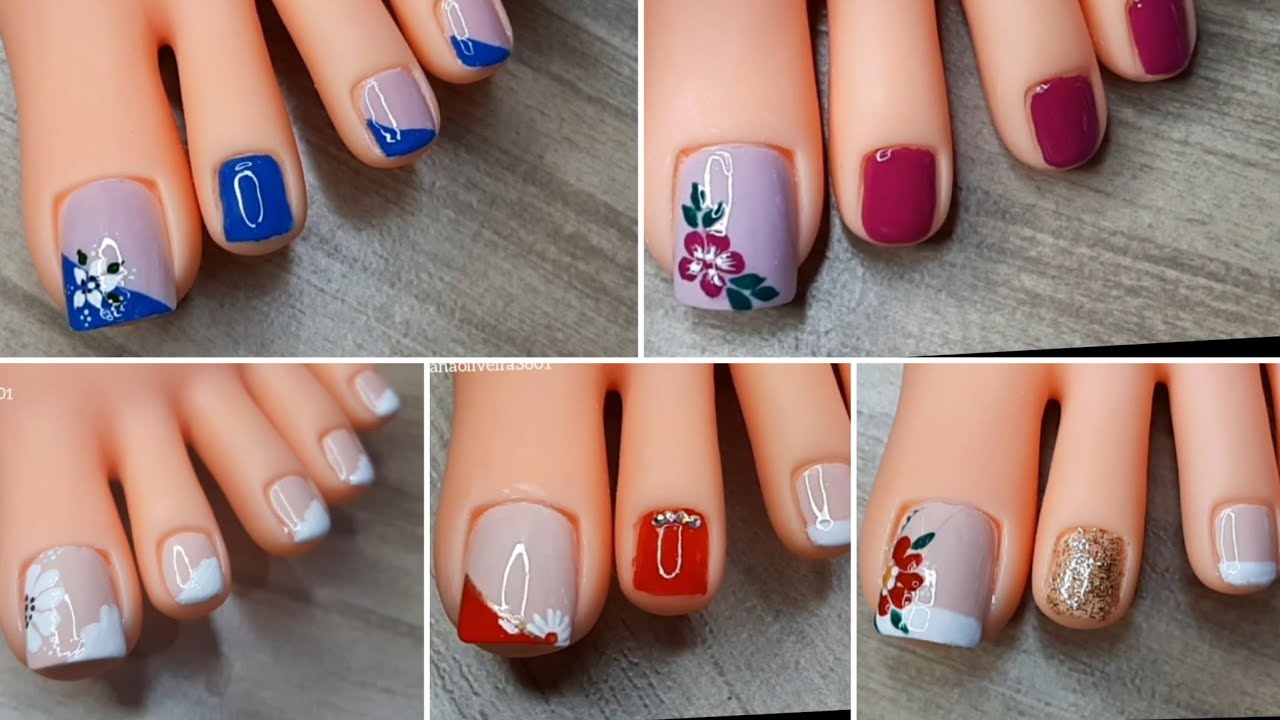 Unhas dos Pés decoradas simples e fáceis