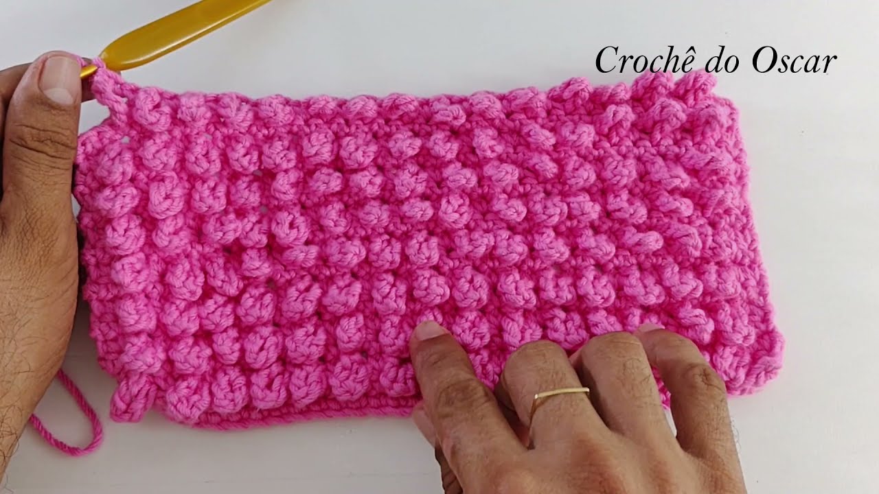 Ponto de  Crochê | Ponto Argola  em crochê 3d | passo a passo  crochê do  Oscar | crochet stitch