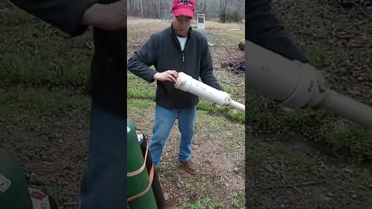 Potato Cannon with REAL POWER  #potatocannon #potatolauncher #shorts
