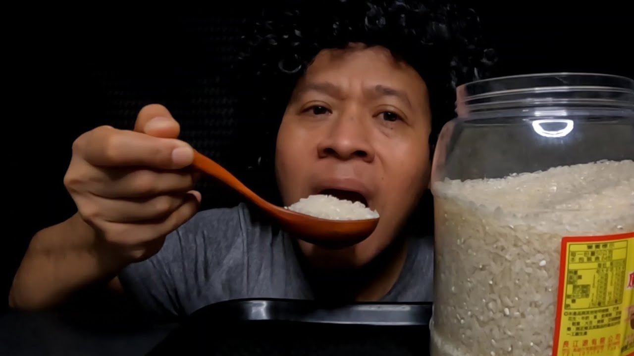 8 Suapan Full 🔥‼️Tasty Lokal Taiwanese Raw Rice Eating 🌾||Reguest Makan Beras Mentah Pakai Toples