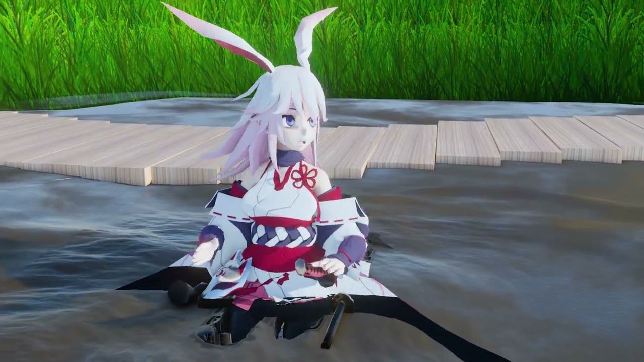 Yae Sakura oozes in black oily mud