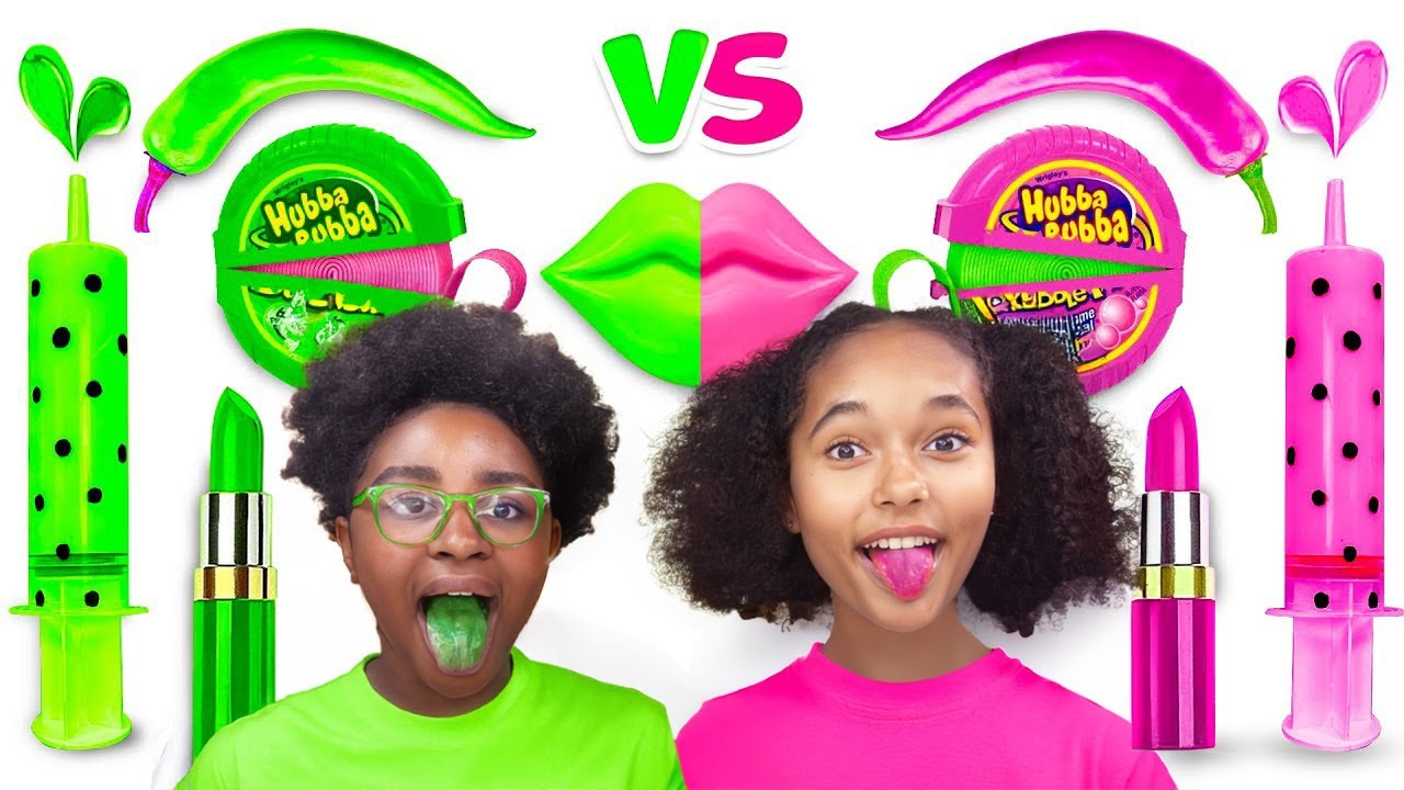 CHALLENGE BONBONS ULTRA PIQUANTS avec ma BFF : VERT vs ROSE 🌶️💥 TU VAS PAS Y CROIRE !!