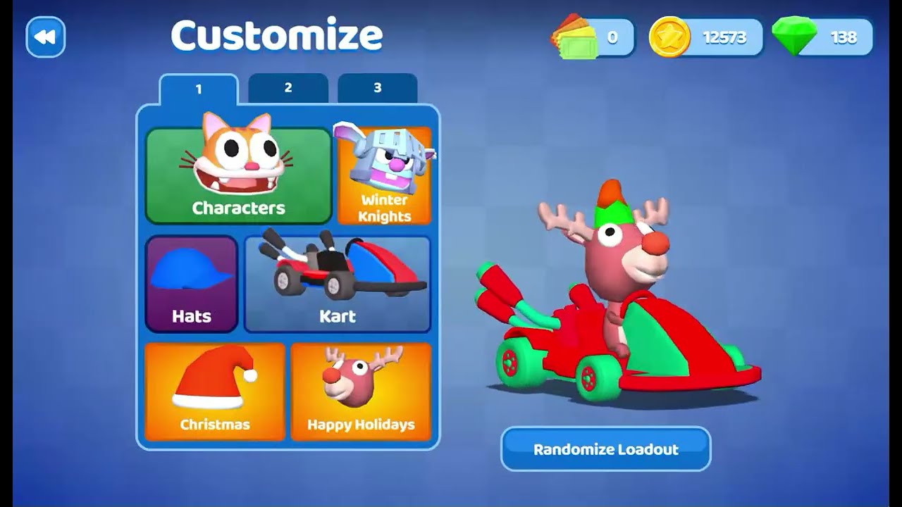 Buying the Christmas Items in Smash Karts