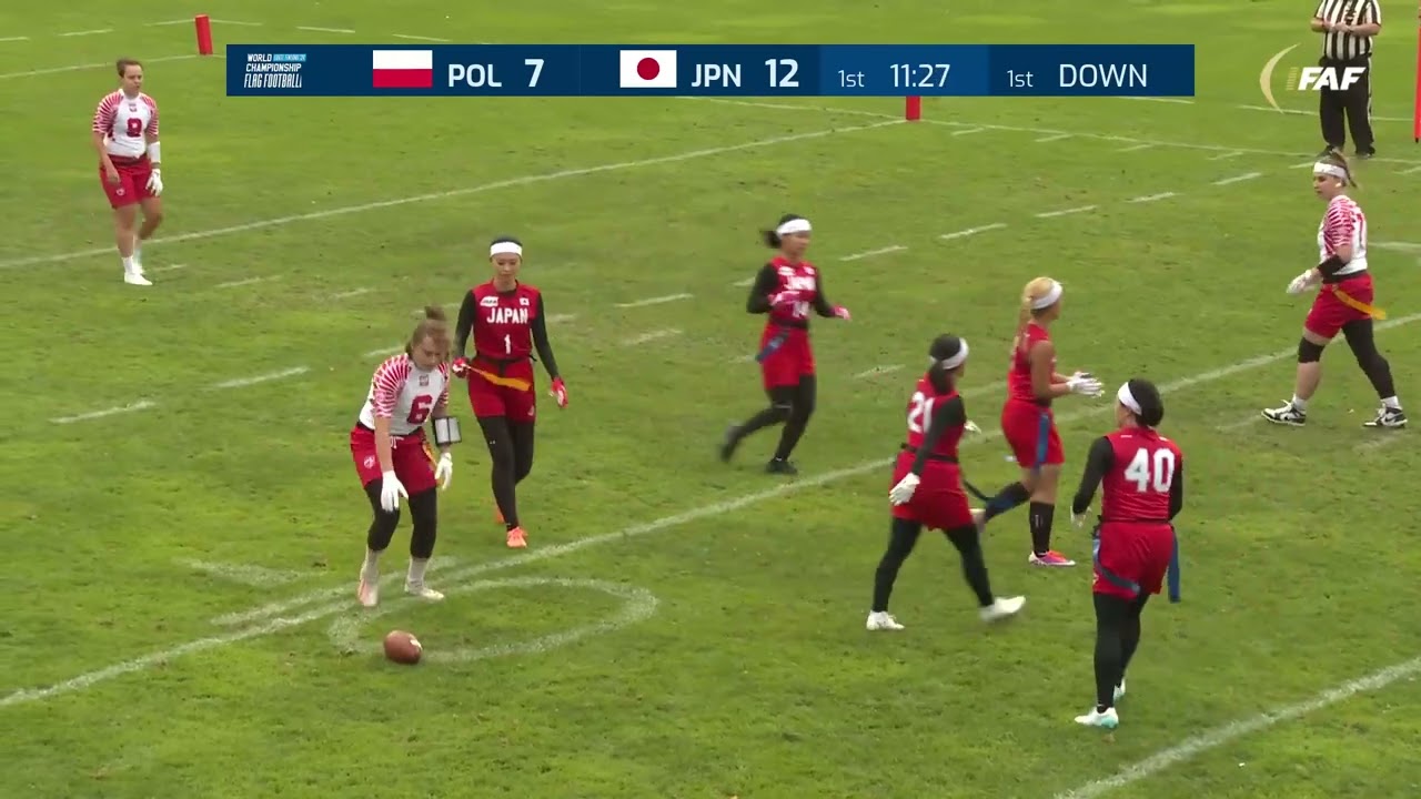 08/27/2024 - 2024 IFAF Flag Football World Cup - Day 1 - Women - Group Play - Poland vs Japan