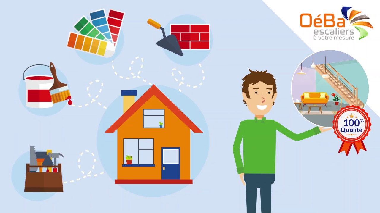 Choisissez votre escalier sur-mesure en ligne, et posez-le vous-même : c'est facile avec OéBa !