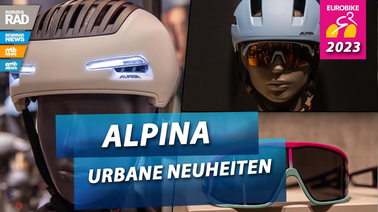 Eurobike 2023 – Alpina: Brighton & Bloom Mips Fahrradhelme mit LED, Legend Fahrradbrille