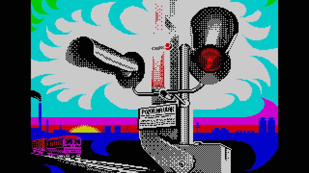 Železniční přejezd SSSR / SSSR Level Crossing - ZX Spectrum tape loading picture