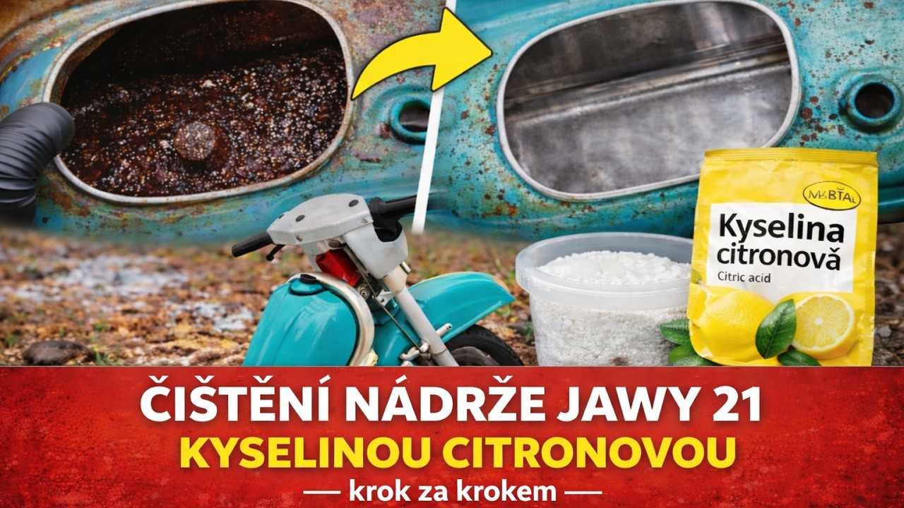 Jak vyčistit zrezlou nádrž JAWY 21 (levně a bez chemie!)