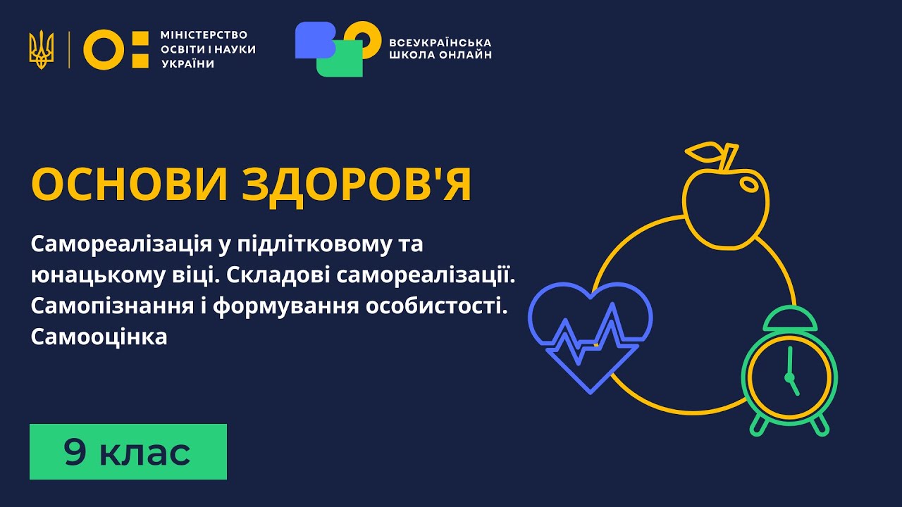 9 клас. Основи здоров'я. Самореалізація у підлітковому та юнацькому віці. Складові самореалізації