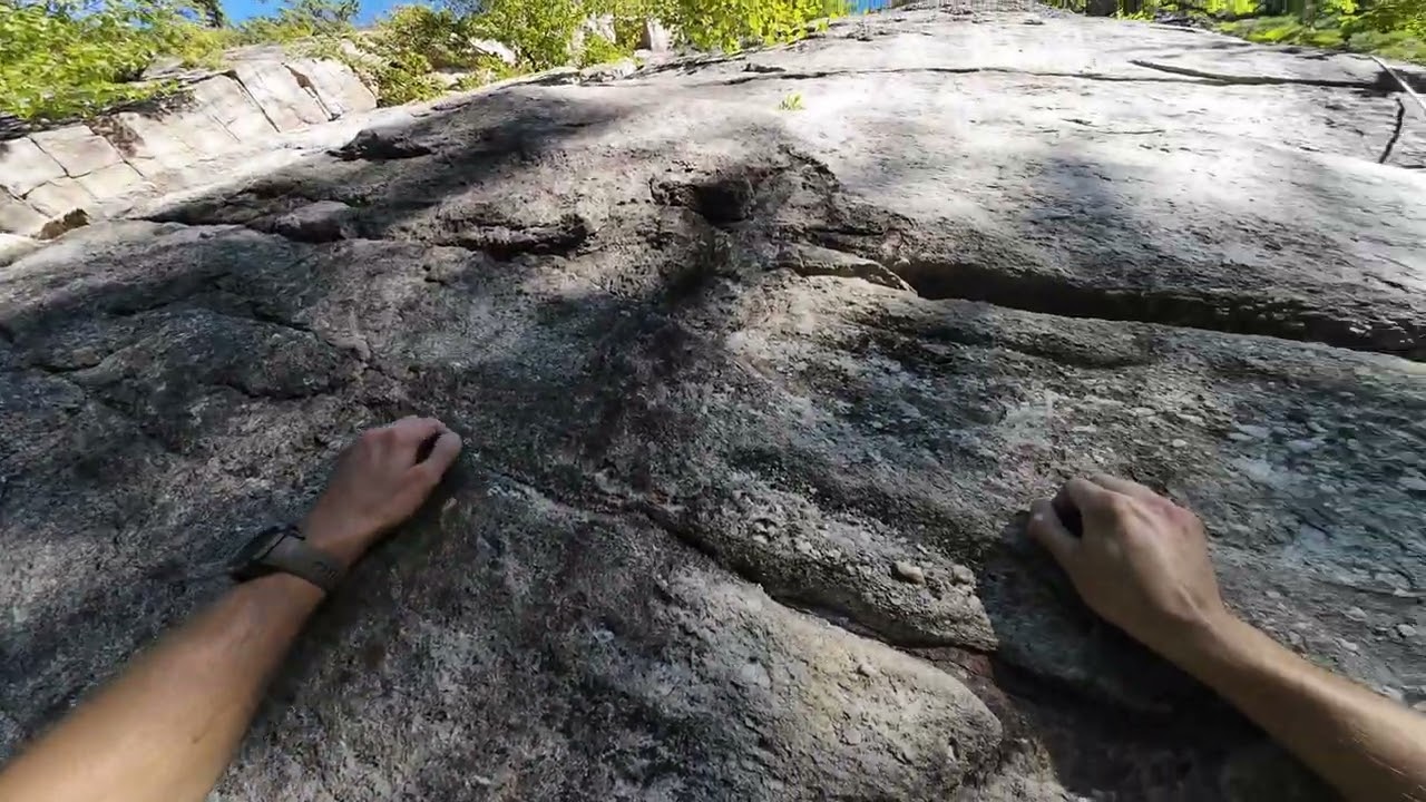 Top Ropping Clover 5.7+ pg-13 at the Gunks in Upstate New York. Nice stiff face climb in Mohunk Pres
