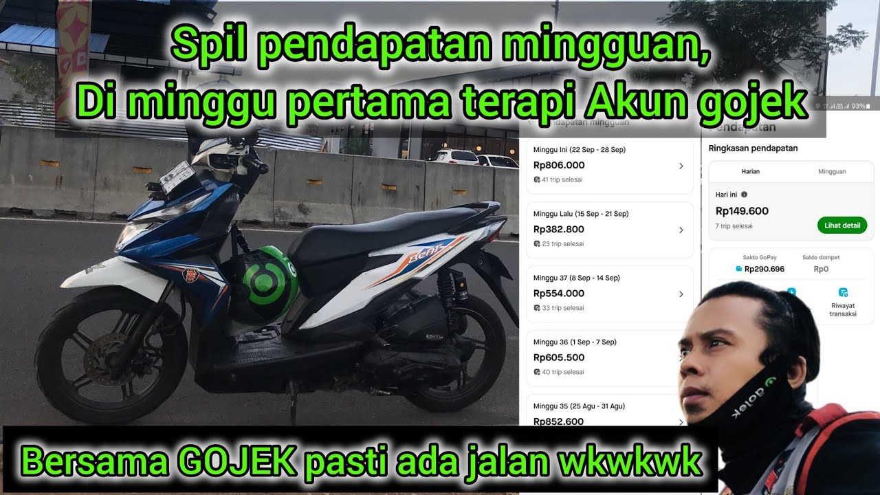 HARI KE-6 TERAPI AKUN GOJEK DRIVER ● SPIL PENDAPATAN MINGGUAN,DI MINGGU PERTAMA TERAPI AKUN GOJEK