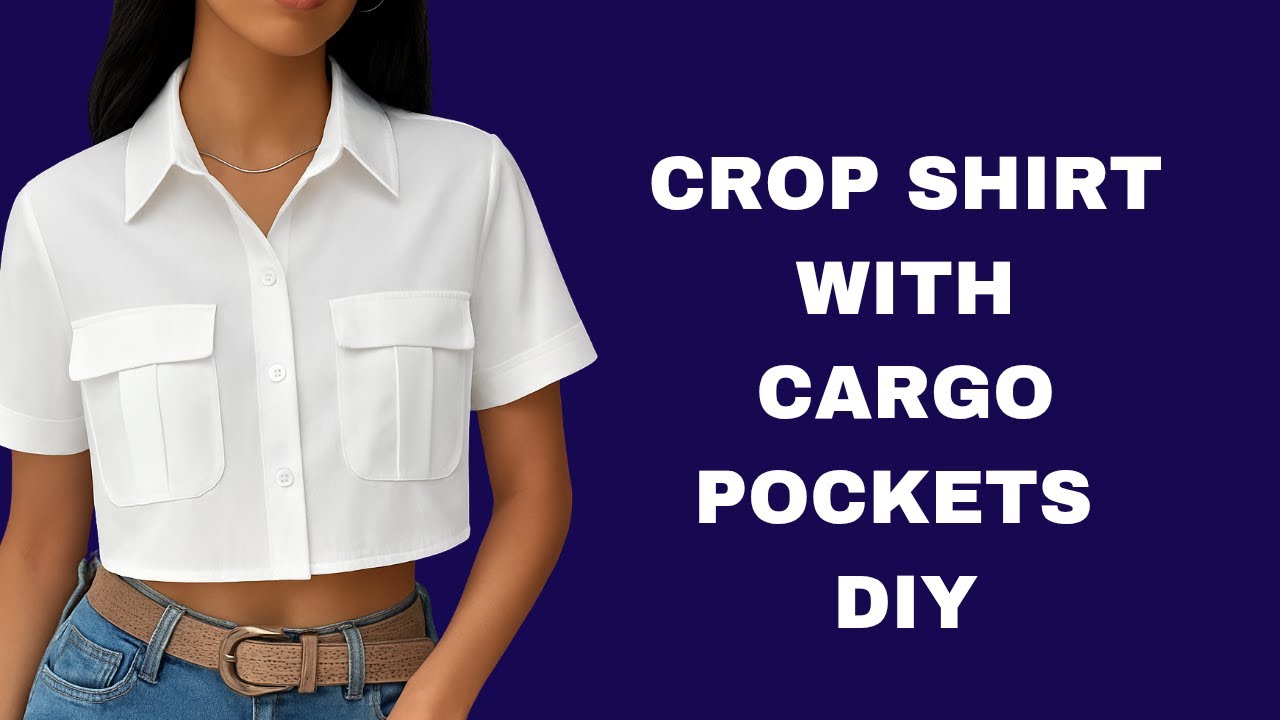 HOW TO DRAFT A CROP SHIRT WITH CARGO POCKETS | Very Beginner Friendly