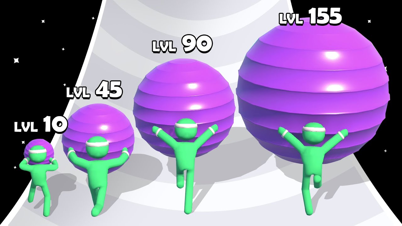 GYM BALL RUN: Level Up Ball - 'Belly Ball Runner' Numbers Game