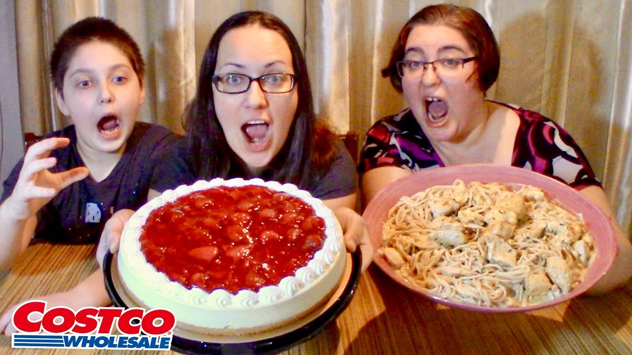 Costco New York Cheesecake & Lemony Chicken Alfredo | Gay Family Mukbang (먹방) - Eating Show