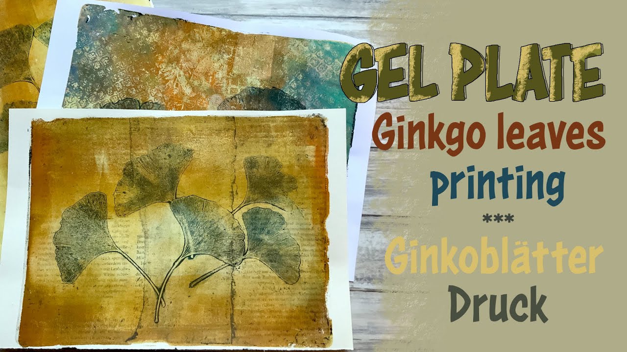 🇩🇪 🇬🇧 GEL PLATE - Ginkgo Leaves Printing / Ginkoblätter Druck