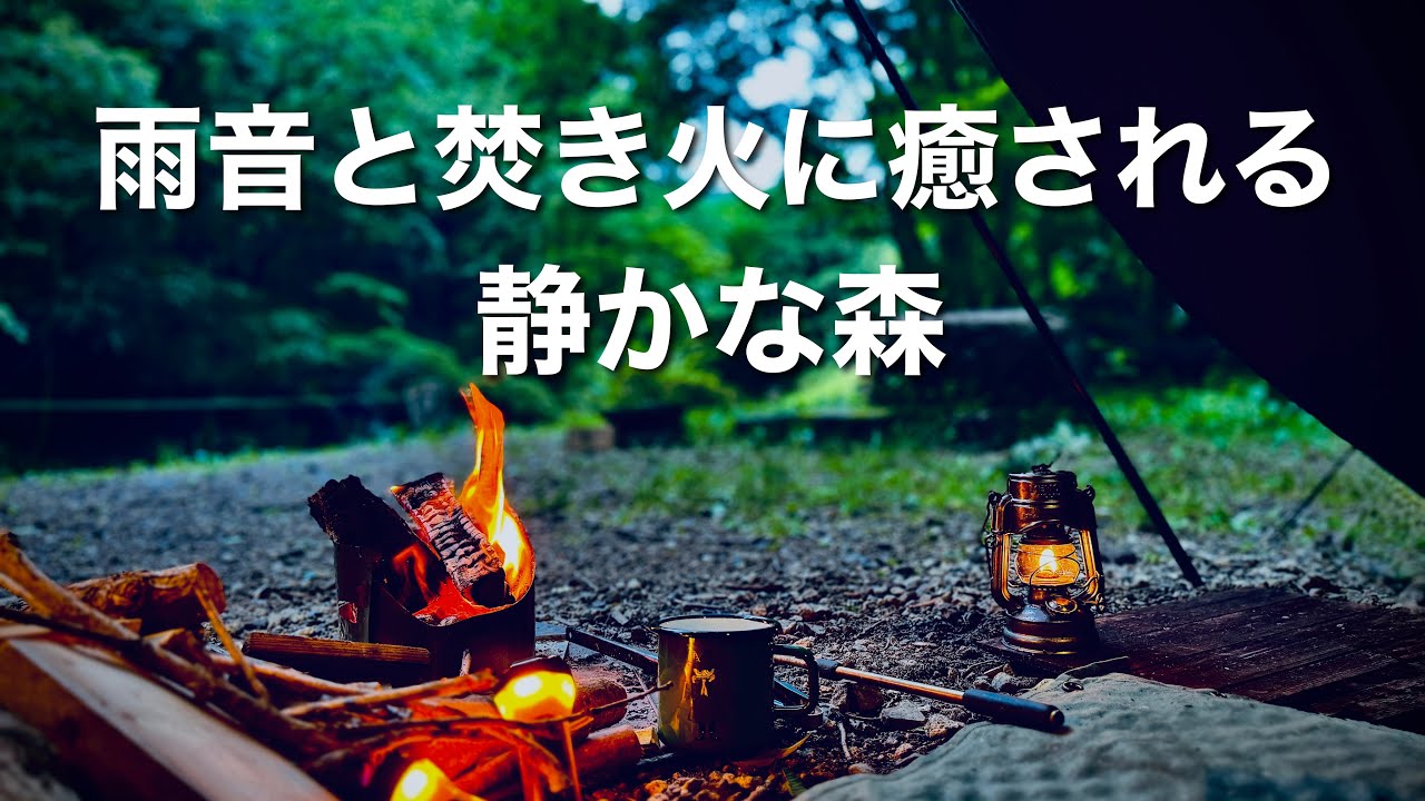 ソロキャンプ｜【雨音ASMR】梅雨の森で焚き火と癒しの時間｜ソロティピー1TC