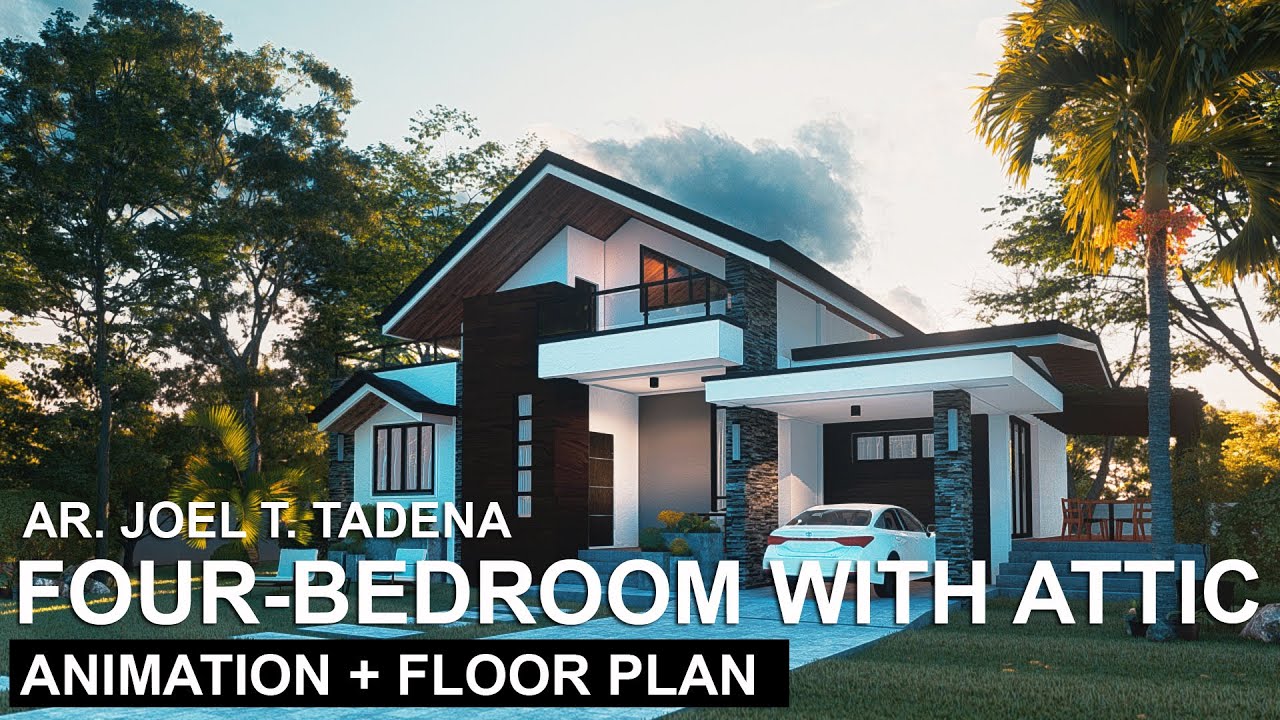 4-BEDROOM HOUSE DESIGN WITH ATTIC AND ROOF DECK
