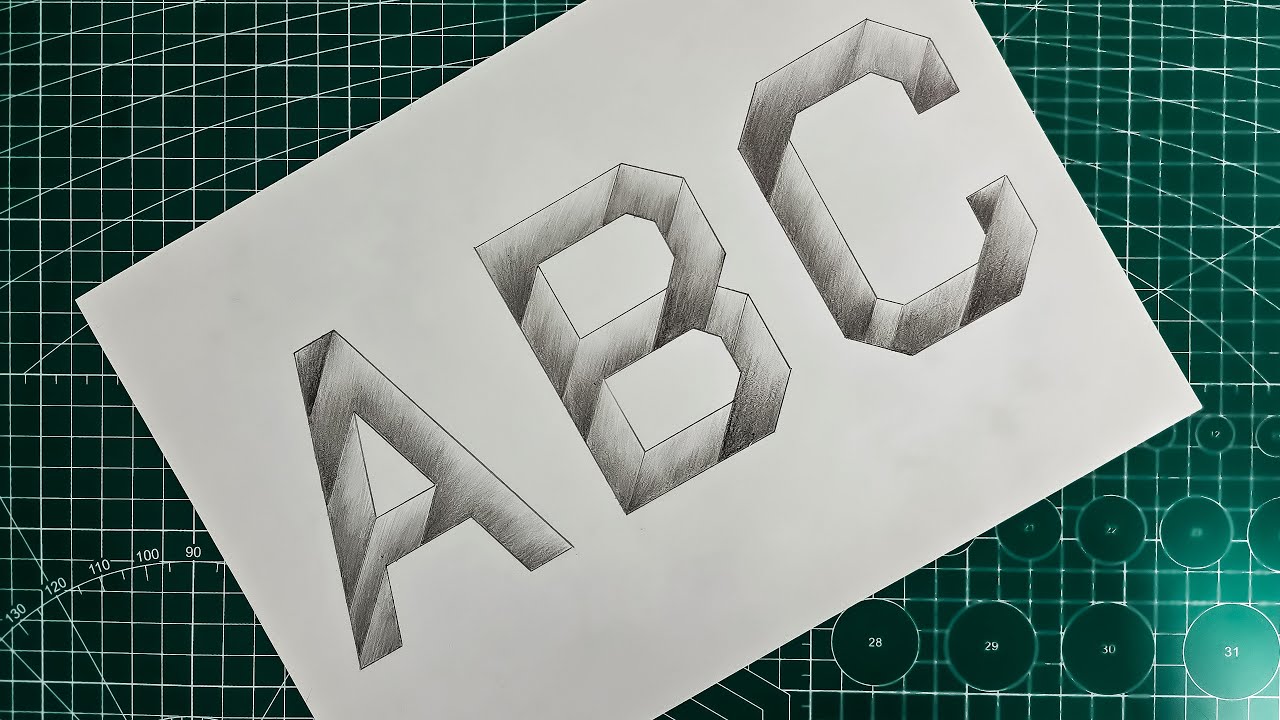 Mind-Blowing 3D 'ABC' Carved Hole Illusion on Paper | Deep Optical Illusion Drawing