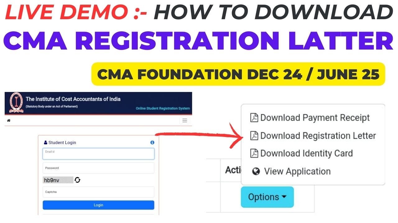 Step-by-Step Guide to Download CMA Foundation Registration Letter  || CMA Exam Dec 24/June 25
