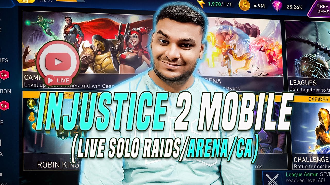 INJUSTICE 2 MOBILE THE DAILY GRIND! Solo Raid, CA, & League Raid, Invasions Hits LIVE!