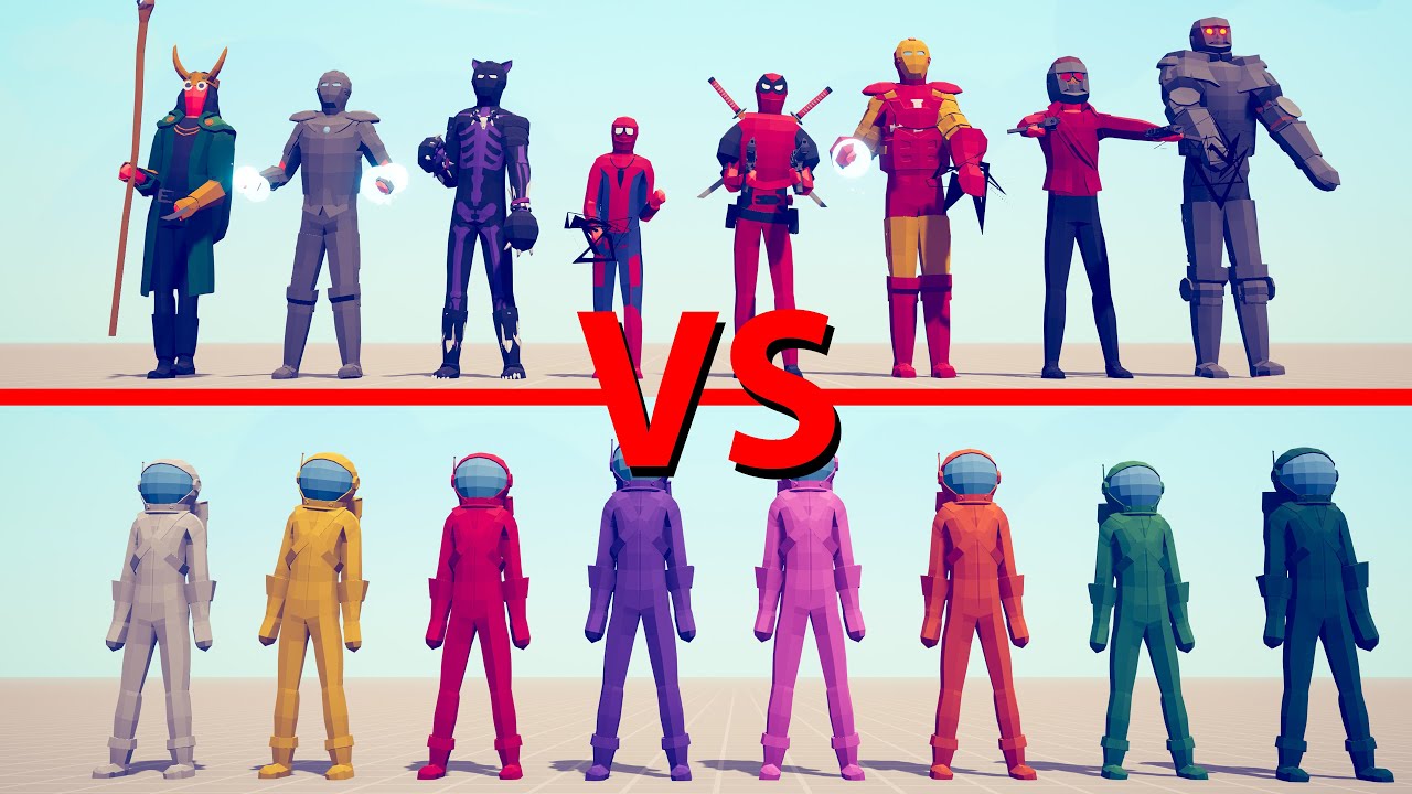 MARVEL Team vs AMONG US Team - Totally Accurate Battle Simulator TABS