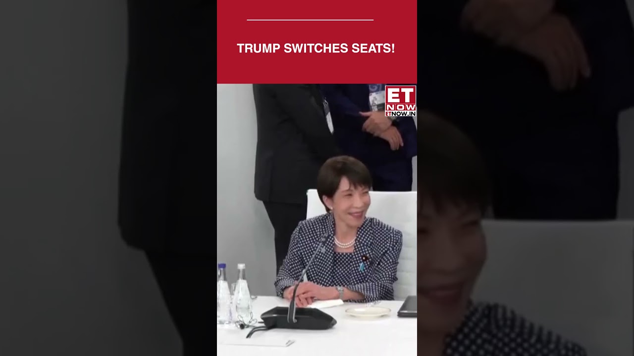 Вирусный момент на G7! Трамп меняется местами с Марком Карни из Канады из-за высоты стула | ET No...