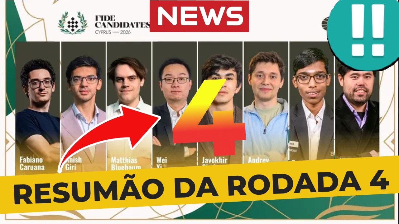 TEMOS um L&Iacute;DER no RESUM&Atilde;O da 4 RODADA dos Candidatos ao Mundial de Xadrez