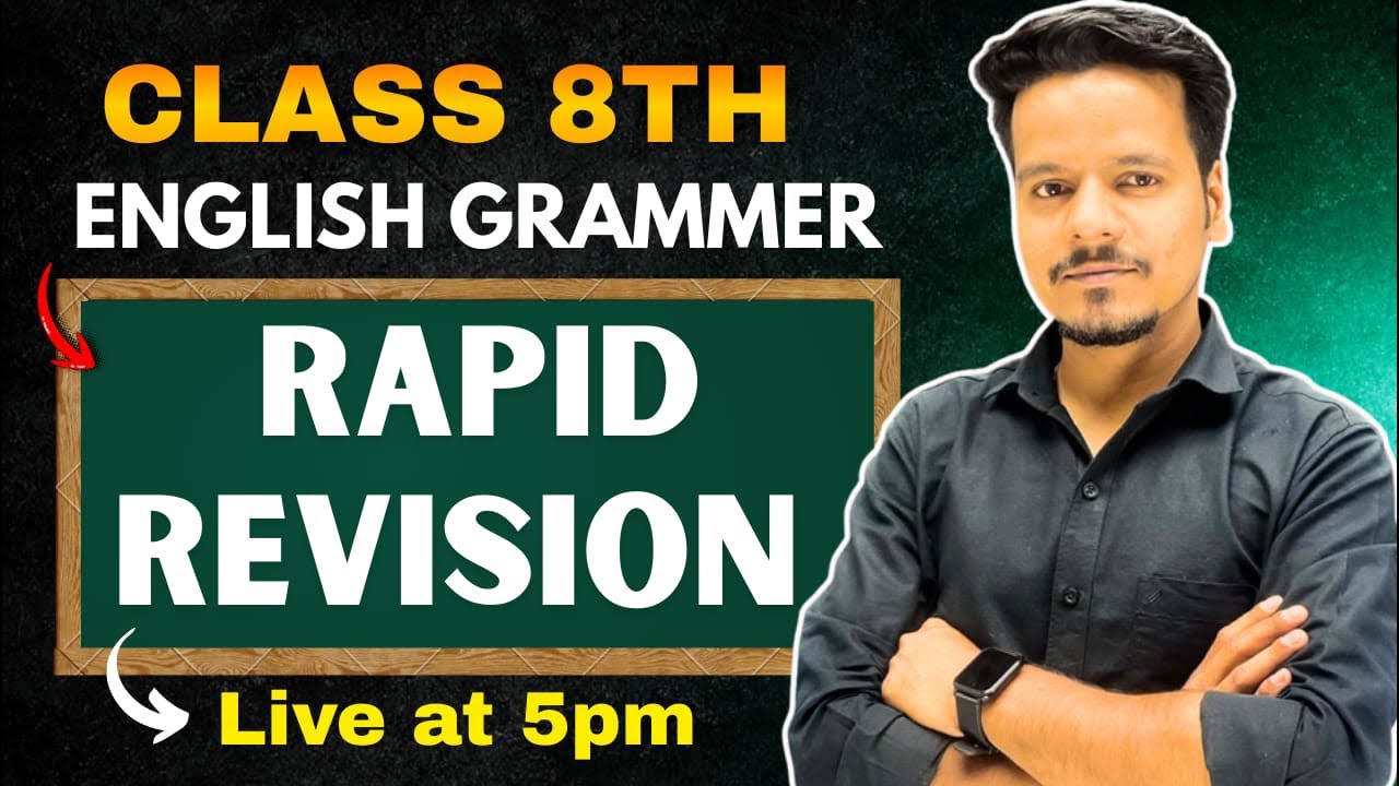CLASS 8TH ENGLISH RAPID REVISION 🥳 | FULL  GRAMMAR | BY Aakash sir
