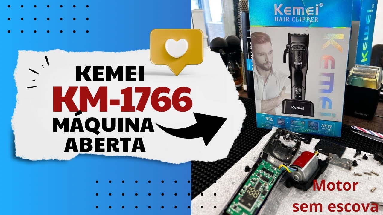 Kemei km 1766 máquina aberta motor sem escova será?