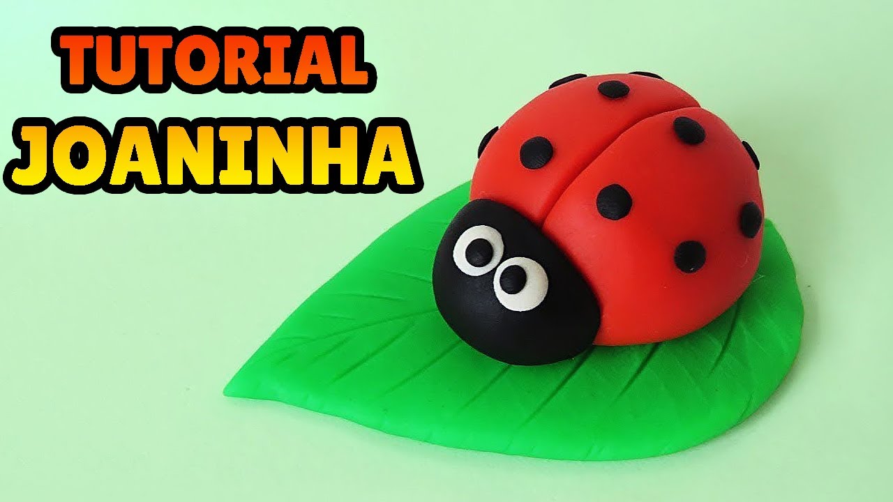 🔴 FAÇA UMA JOANINHA  - Tutorial Fácil Biscuit, Clay, Plastilina, Pasta Americana - DIY