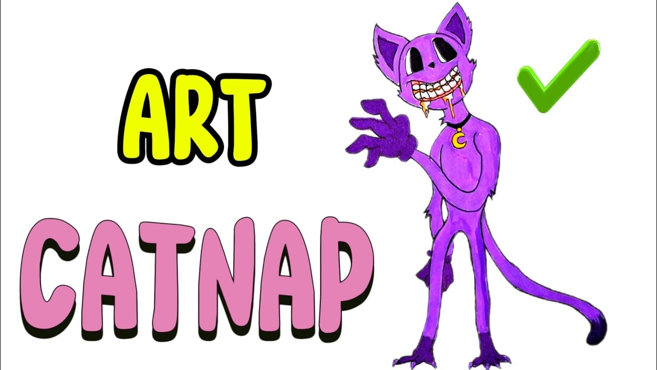 Как нарисовать КЭТНАПА легко! 🐈‍⬛💜 Poppy Playtime 3 | How to draw CatNap