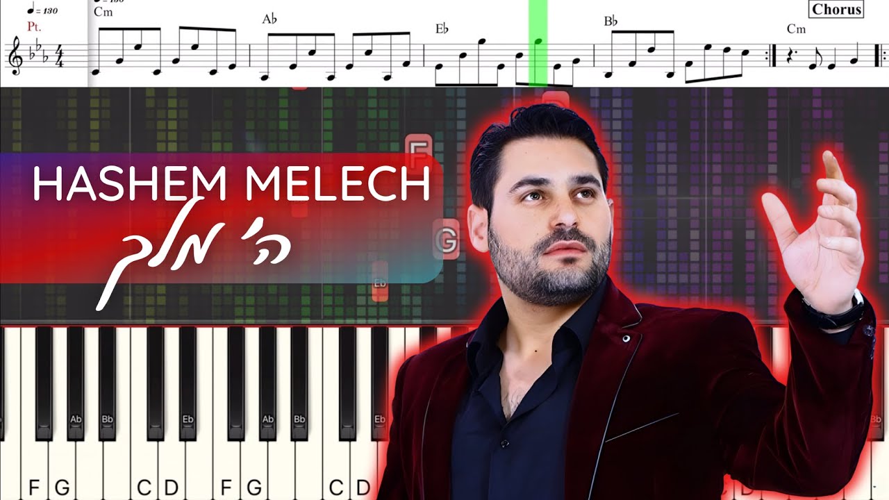 HASHEM MELECH piano tutorial | Gad Elbaz | 🎼Playback פלייבק | השם מלך