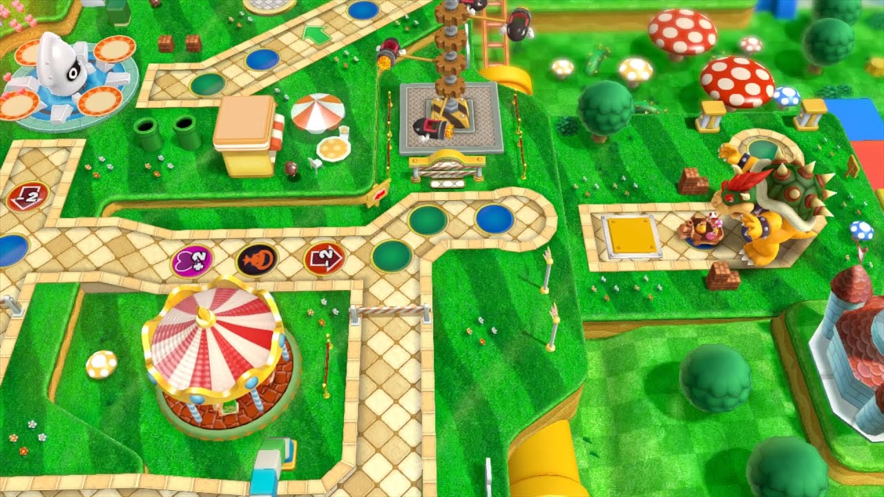 Mario Party 10 Bowser Party #984 Daisy, Peach, Toadette, Toad Mushroom Park Master Difficulty