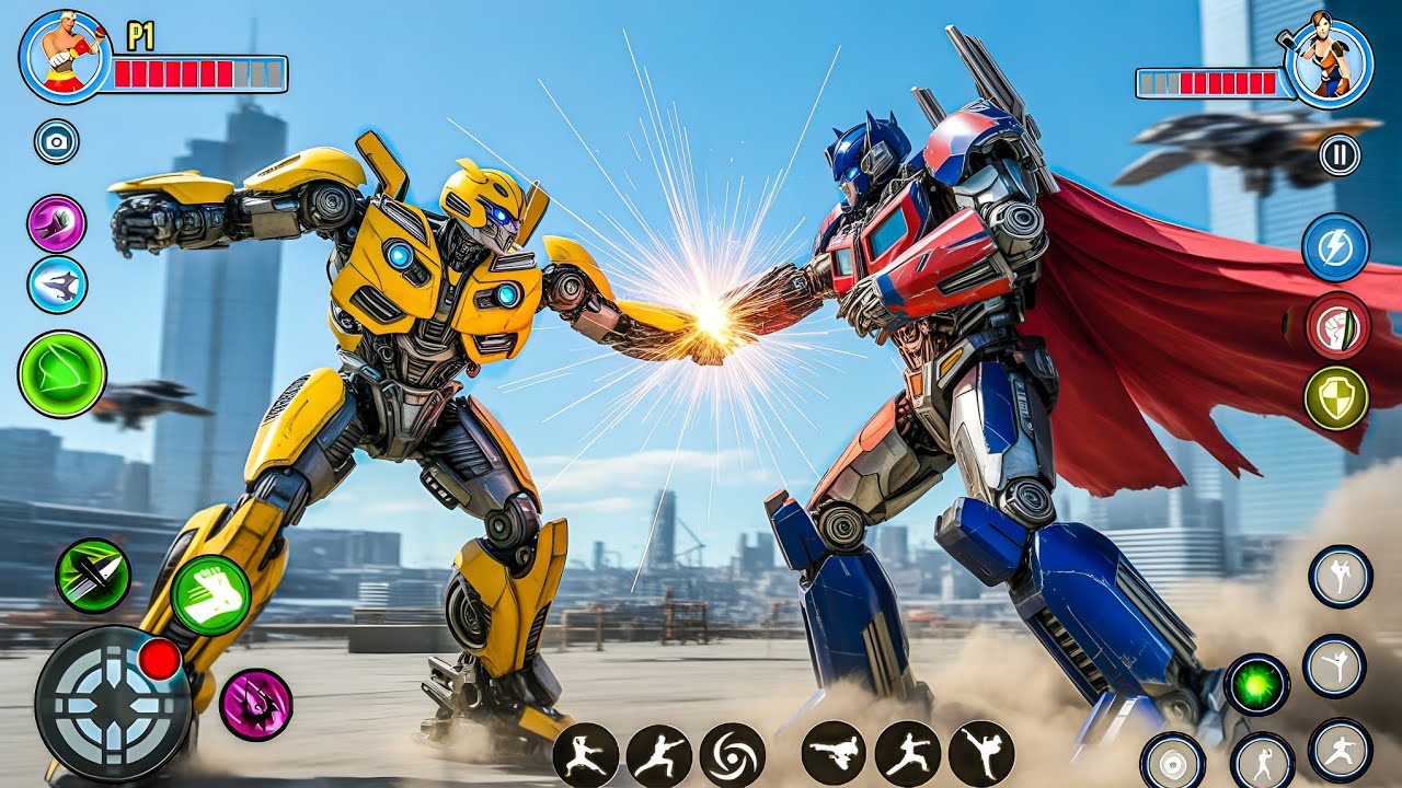 Fighting Robot Jet & Car Transformation Game 2025 Bumblebee and Optimus Prime New - Android Gameplay