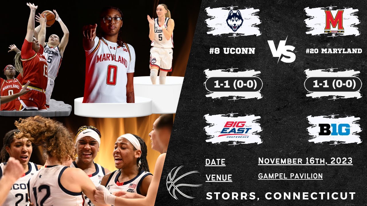 No. 8 UConn vs No. 20 Maryland | NCAA Women's Basketball | 11.16.23