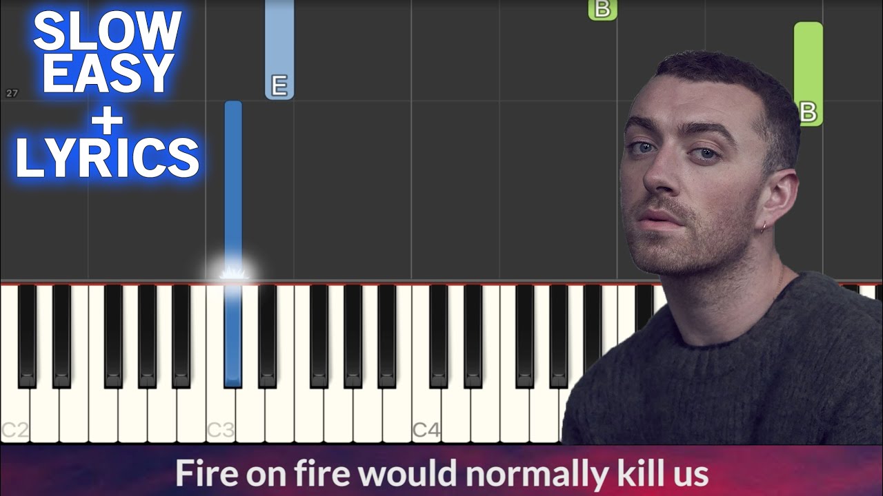Sam Smith - Fire On Fire EASY Piano Tutorial + Lyrics