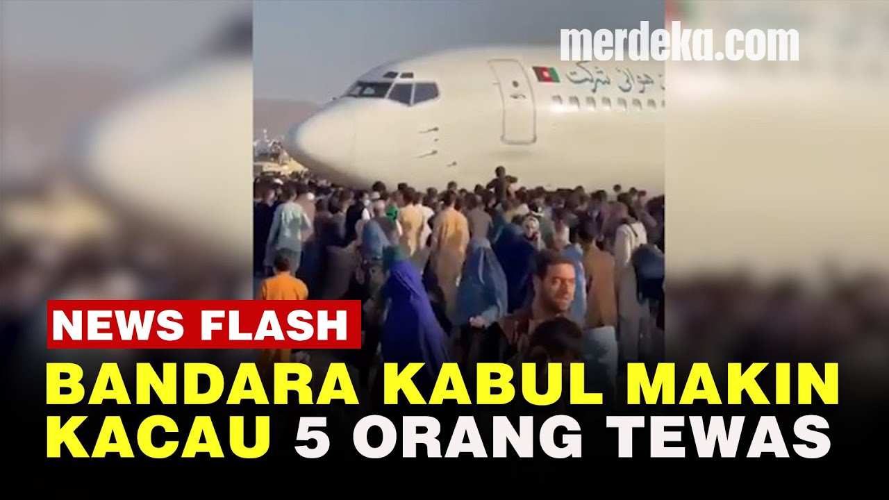 Kemenangan Taliban Bikin Bandara Kabul Kacau Balau, Terdengar Tembakan, 5 Orang Tewas