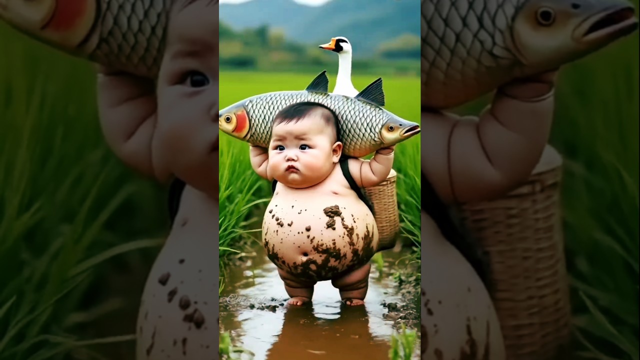 Moye moye...🥰🐟🐠 #cute #cutebaby #kids #cat #cartoon...🐟🐠😍