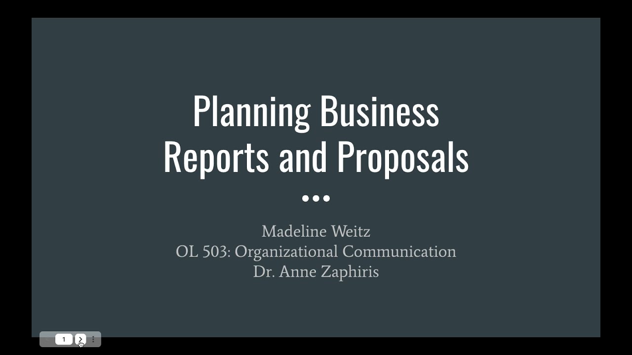 Planning Business Reports and Proposals