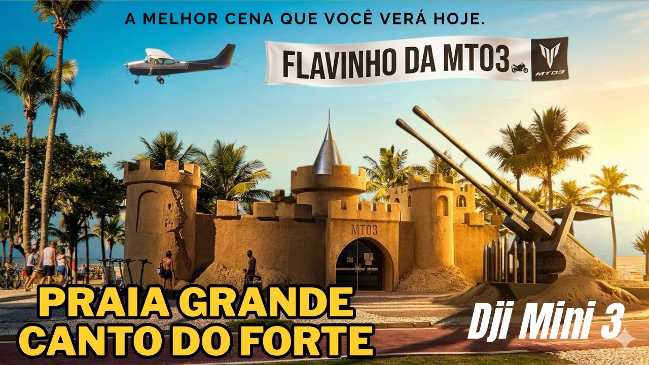 Canto Do Forte na Praia Grande  vista de cima com o Mini 3