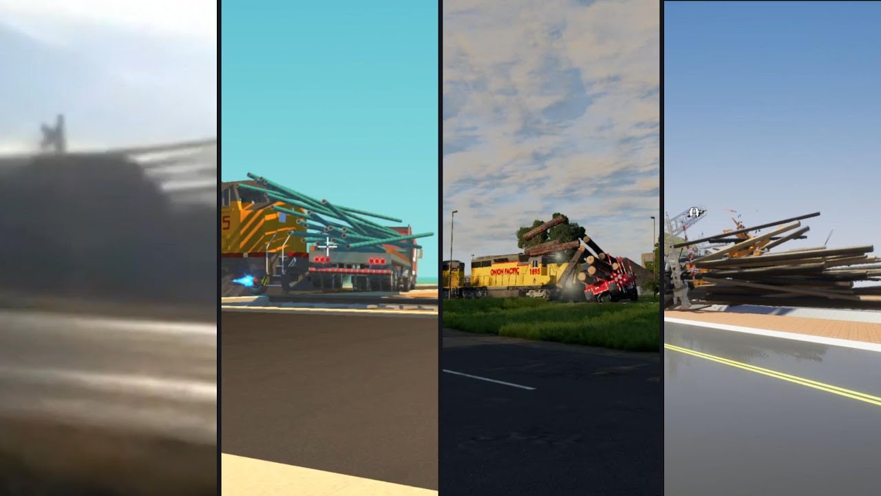 Scrap Mechanic/BeamNG drive/Brick Rigs Train vs Car 7!