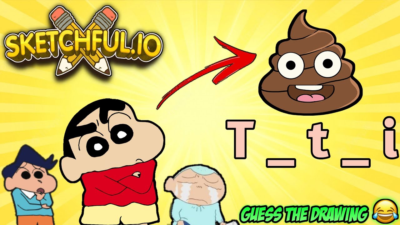 Shinchan and his friends playing guess the drawing challenge 🔥 | shinchan plays sketchful.io 😂