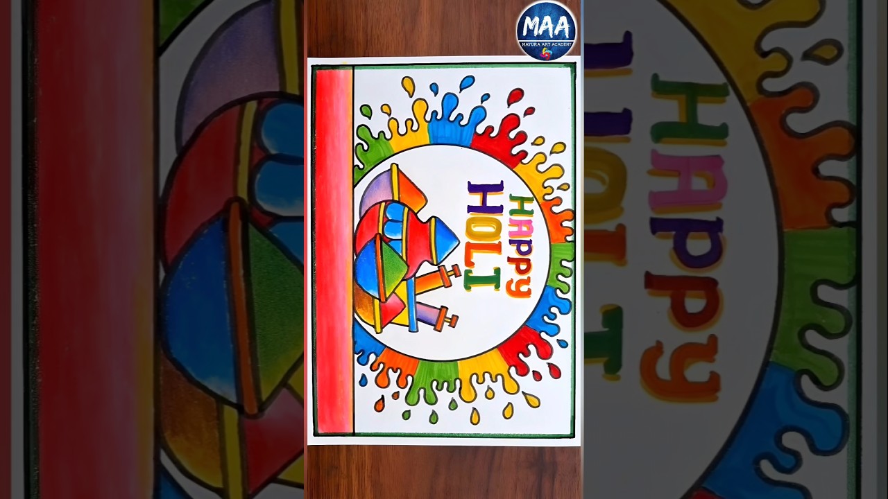 Happy Holi drawing | Holi Special Drawing #shorts #shortvideo #youtubeshorts #short #holifestival