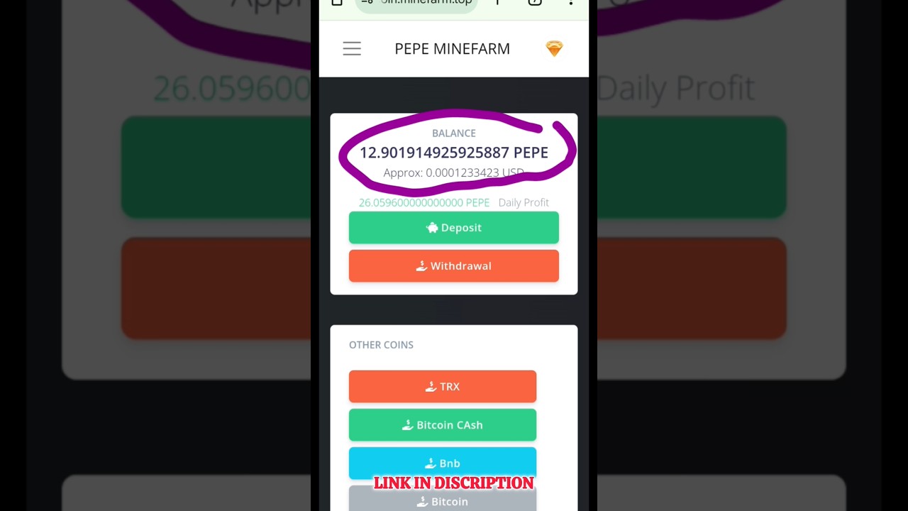 Free Earn Pepe Coin Mining 2025 withdrawl proof #crypto #btc