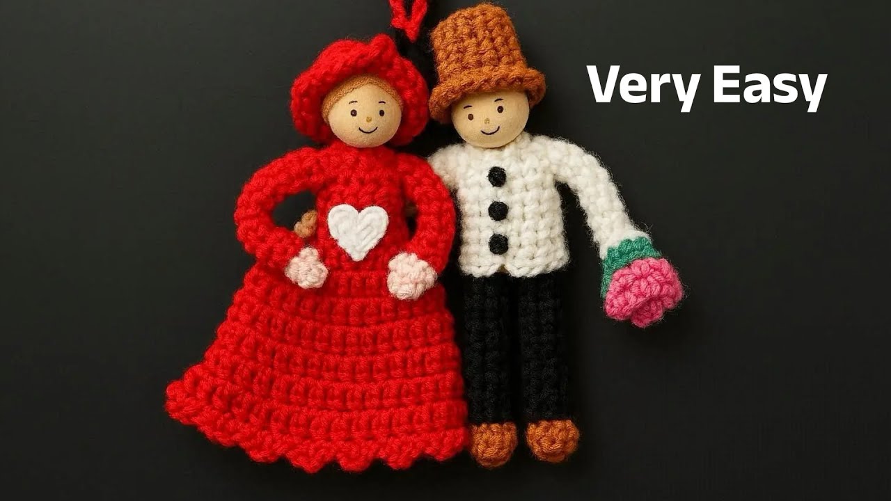 This Crochet Valentine Couple Is So Cute ❤️