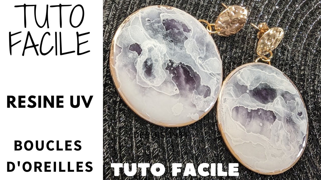 Resin design earrings.diy handmade / RESINE UV
