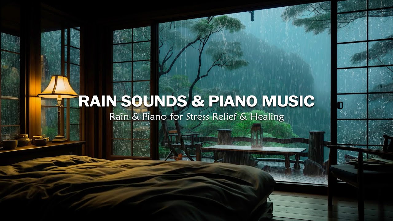 Soothing Piano Blended with Night Rain Sounds to Relieve Stress, Ease Insomnia, Support Deep Sleep